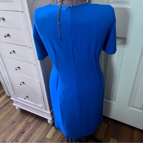 Stella McCartney Blue Shift Darted Knee Length Dress 44/10 - Picture 5 of 13